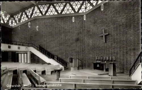 Ak Gütersloh in Westfalen, Innenansicht, Evangeliumskirche