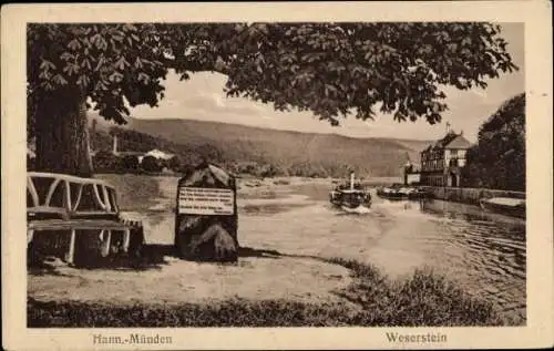 Ak Hann. Münden in Niedersachsen, Weserstein