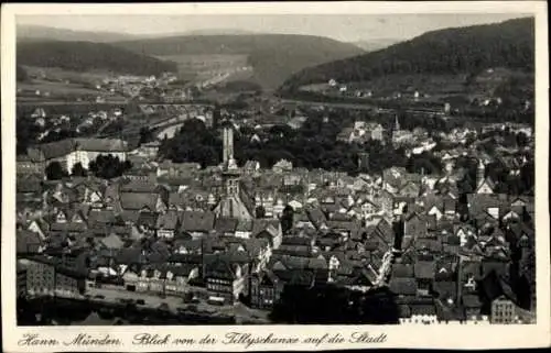 Ak Hann. Münden in Niedersachsen, Gesamtansicht, Blick von der Tillyschanze