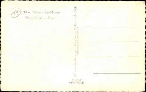 Ak Fort Lamy Tschad, Pirogen auf dem Fluss