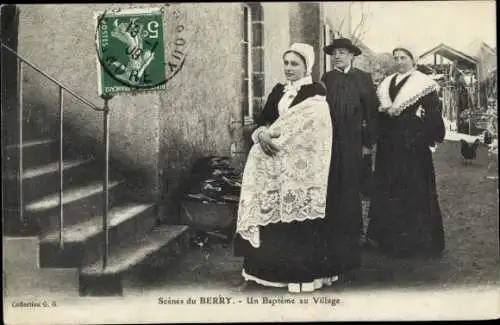 Ak Berry-Indre, Eine Taufe im Dorf