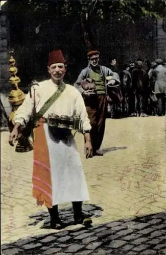 Ak Thessaloniki Griechenland, Limonadenverkäufer, Mann in Tracht