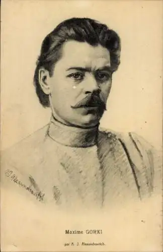 Künstler Ak Alexandrovitsch, A. J., Schriftsteller Maxim Gorki