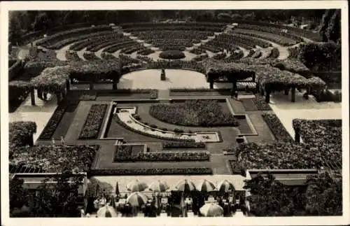 Ak Essen im Ruhrgebiet, Grugapark, Blick vom Radioturm, Pergolagarten, Dahlienarena