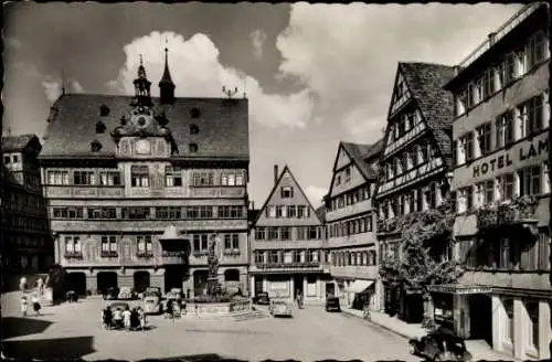 Ak Tübingen am Neckar, Marktplatz, Rathaus