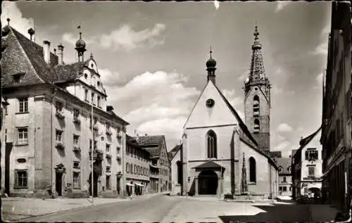 Ak Rottenburg am Neckar Baden Württemberg, Marktplatz, Kirche, Rathaus