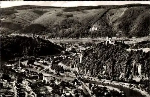 Ak Niederlahnstein Lahnstein am Rhein, Gesamtansicht, Lahneck, Allerheiligenberg, Stolzenfels