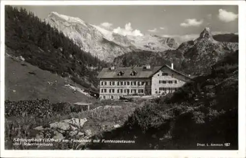 Ak Schönau am Königssee Oberbayern, Kärlingerhaus, Funtenseetauern, Schottmalhorn