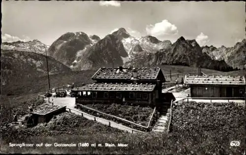 Ak Berchtesgaden Oberbayern, Gotzenalm, Springlkaser