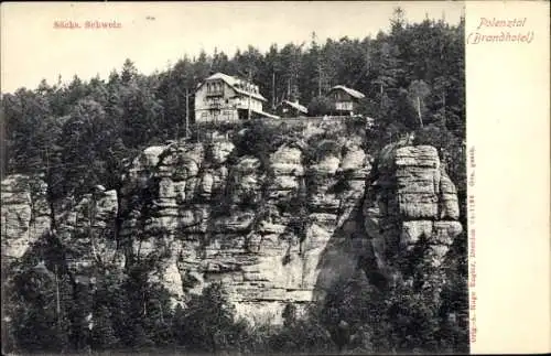 Ak Polenztal Neustadt in Sachsen, Brandhotel