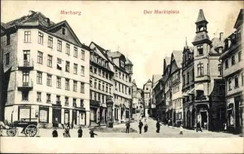 Ak Marburg an der Lahn, Marktplatz