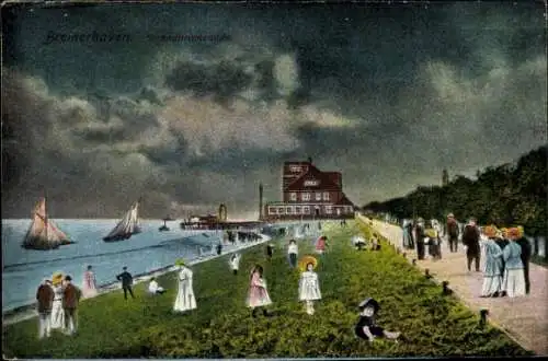 Ak Bremerhaven, auf der Strandpromenade