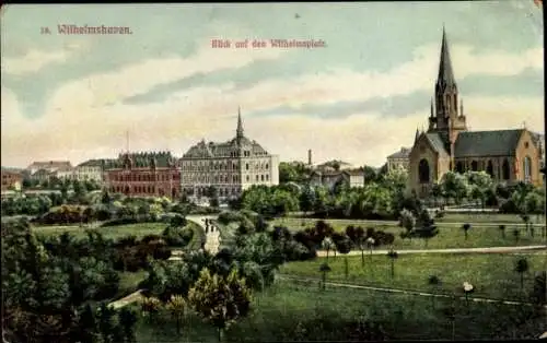 Ak Wilhelmshaven an der Nordsee, Wilhelmsplatz, Kirche