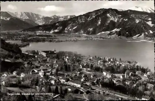 Ak Tegernsee in Oberbayern, Gesamtansicht, Blauberge, Hirschberg