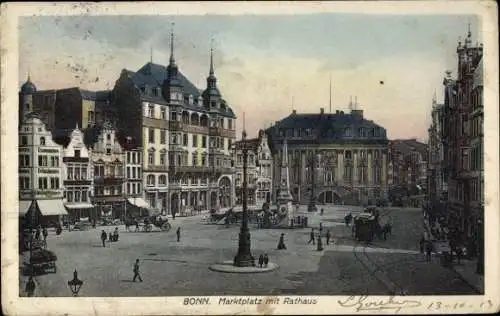 Ak Bonn am Rhein, Marktplatz, Rathaus