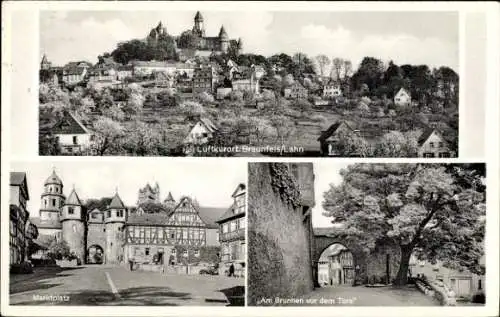 Ak Braunfels an der Lahn, Marktplatz, "Am Brunnen vor dem Tore"