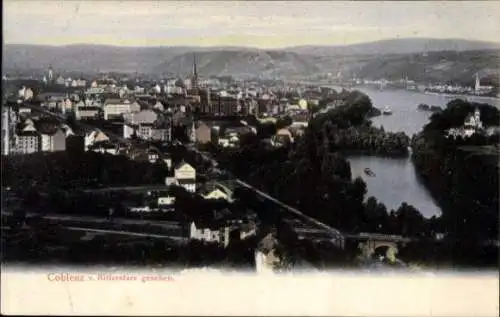 Ak Koblenz am Rhein, Blick vom Rittersturz