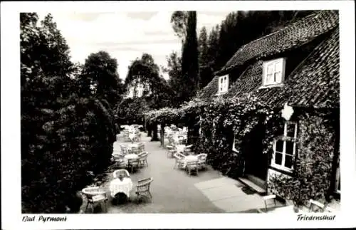 Ak Bad Pyrmont in Niedersachsen, Cafe Restaurant Konditorei Friedensthal