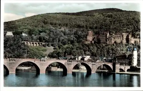 Ak Heidelberg am Neckar, Schloss, Alte Brücke