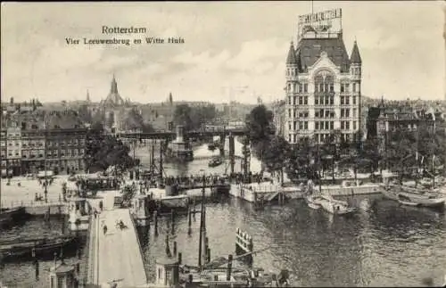 Ak Rotterdam Südholland Niederlande, Vier Leeuwenbrug, Witte Huis