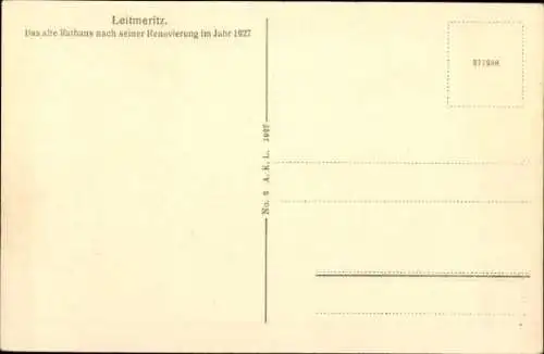 Ak Litoměřice Leitmeritz Region Aussig, das alte Rathaus nach seiner Renovierung im Jahr 1927