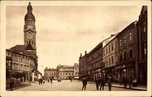 Ak Prostějov Proßnitz Region Olmütz, Straßenpartie, Kirche