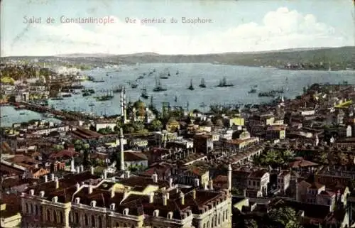 Ak Konstantinopel Istanbul Türkei, Vue générale du Bosphore