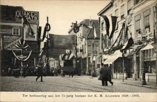 Ak Breda Nordbrabant Niederlande, In Erinnerung an den 75. Jahrestag der KM Academy, Festschmuck