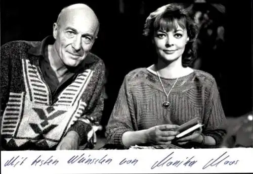 Ak Fernsehmoderatorin Monika Moos, Portrait, Autogramm