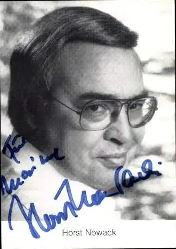 Ak Schauspieler Horst Nowack, Portrait, Autogramm