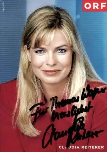 Ak Schauspielerin Claudia Reiterer, Portrait, Autogramm