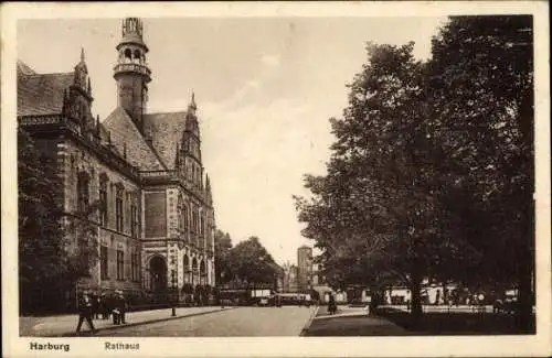 Ak Hamburg Harburg, am Rathaus