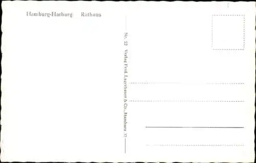 Ak Hamburg Harburg, Rathaus