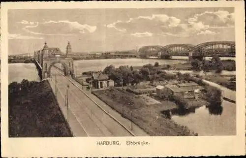 Ak Hamburg Harburg, Elbbrücke