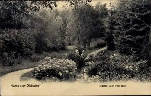 Ak Hamburg Nord Ohlsdorf, Am Friedhof