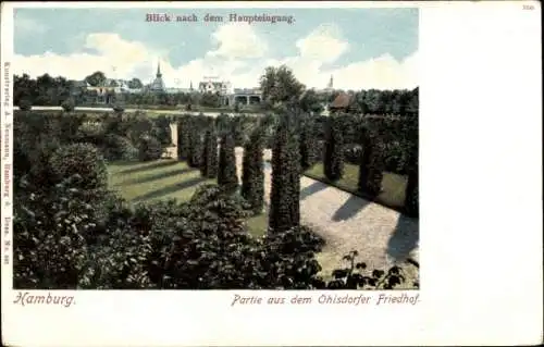 Ak Hamburg Nord Ohlsdorf, Ohlsdorfer Friedhof, Haupteingang