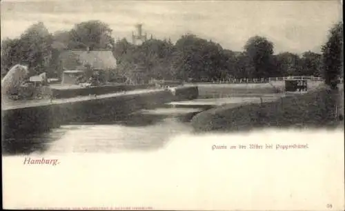 Ak Hamburg Wandsbek Poppenbüttel, an der Alster