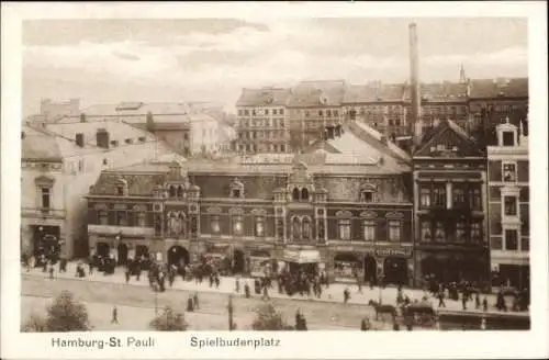 Ak Hamburg Mitte St. Pauli, Spielbudenplatz, Geschäfte