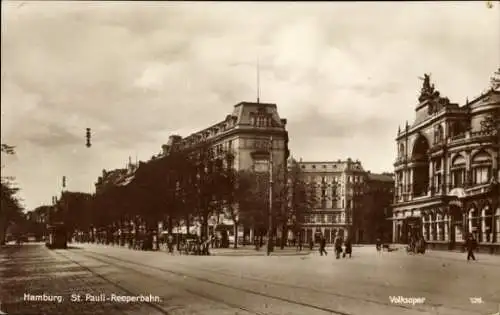 Ak Hamburg Mitte St. Pauli, Reeperbahn, Volksoper