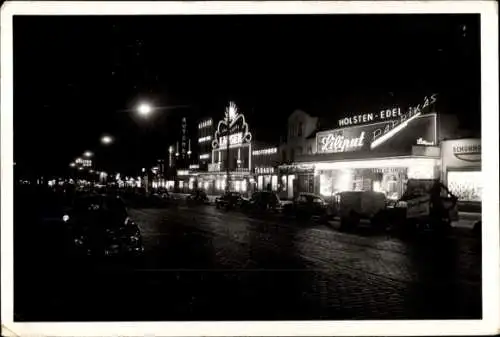 Ak Hamburg Mitte St. Pauli, Die Reeperbahn bei Nacht, Liliput, Lausen, Tabarin