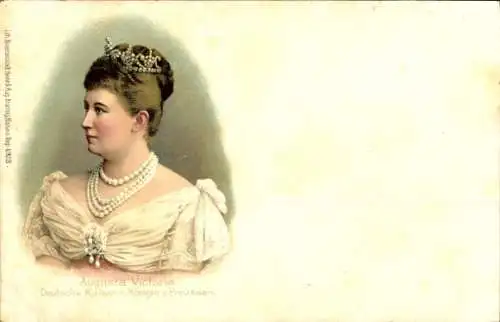 Litho Kaiserin Auguste Viktoria, Portrait, Diadem