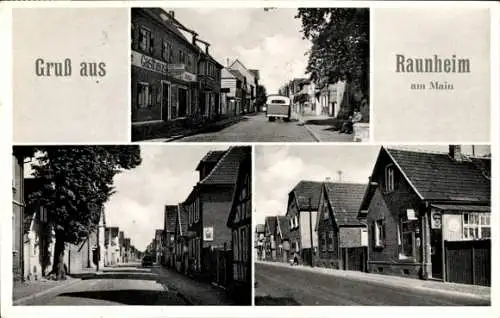 Ak Raunheim am Main, Straße, Gasthaus