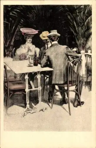 Jugendstil Künstler Ak Reznicek, Ferdinand von, Frau, Männer, Simplicissimus II 10