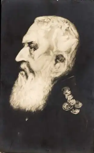 Künstler Ak König Leopold II. von Belgien, Portrait, Frauenakt, Metamorphose