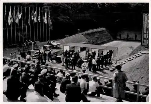 Sammelbild Olympia 1936, Schießstände in Ruhleben, Pistolenschießen, Moderner Fünfkampf