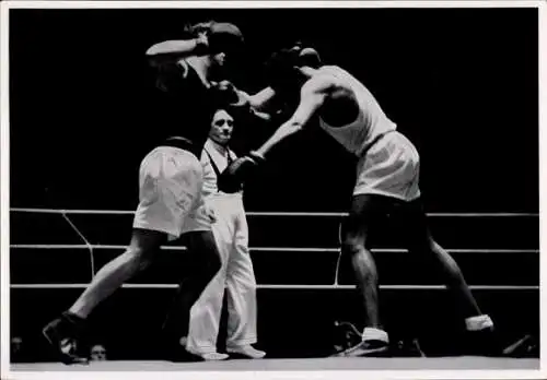 Sammelbild Olympia 1936, Boxer Herbert Runge gegen Lovell