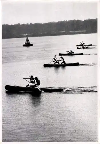 Sammelbild Olympia 1936, Kanadier Zweikampf, Kanuregatta