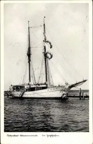 Ak Ostseebad Warnemünde Rostock, Yacht, Hafen