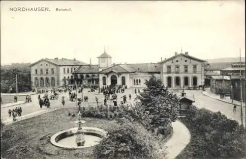 Ak Nordhausen am Harz, Bahnhof