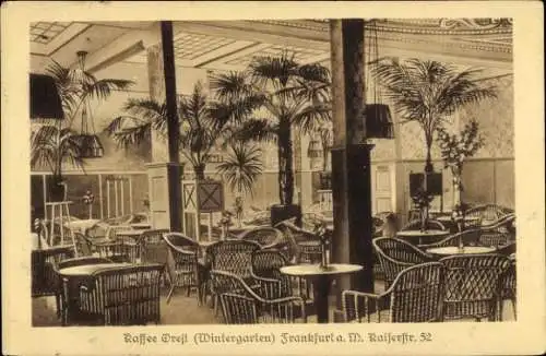 Ak Frankfurt am Main, Cafe Drest, Wintergarten, Kaiserstraße 52